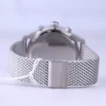 ساعت جی جی پولو مردانه فلزی بند حصیری نقره ای صفحه مشکی JPC.S04064A/3 - Image 3