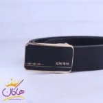 کمربند چرم طبیعی مردانه مشکی KORCAVNE - Image 2