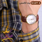 ساعت مردانه لاکسمی بند چرم قهوه ای کد 5-8519 G - Image 4