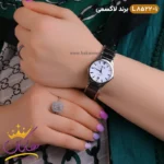 ساعت ست لاکسمی بند سرامیکی نقره ای مشکی کد 8522 - Image 8