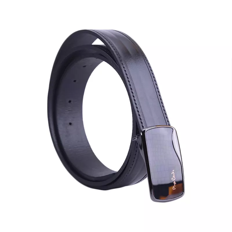 Leather-Belt-Code-P8.130.11.webp کمربند پلاکی مردانه چرم طبیعی مشکی Pingh Ceuin - Image 1