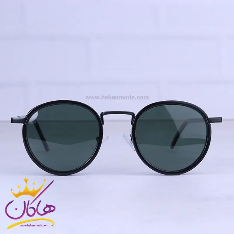 Matrix-highcopy-sunglasses-code-P1916.11.webp عینک آفتابی ماتریکس مردانه فریم گرد شیشه سبز P 1916/1 - Image 1
