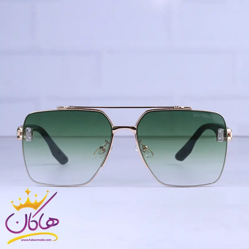 Maybach-highcopy-sunglasses-code-5G104.11.webp عینک آفتابی میباخ فریم مربع شیشه سبز 5G104/1 - Image 1