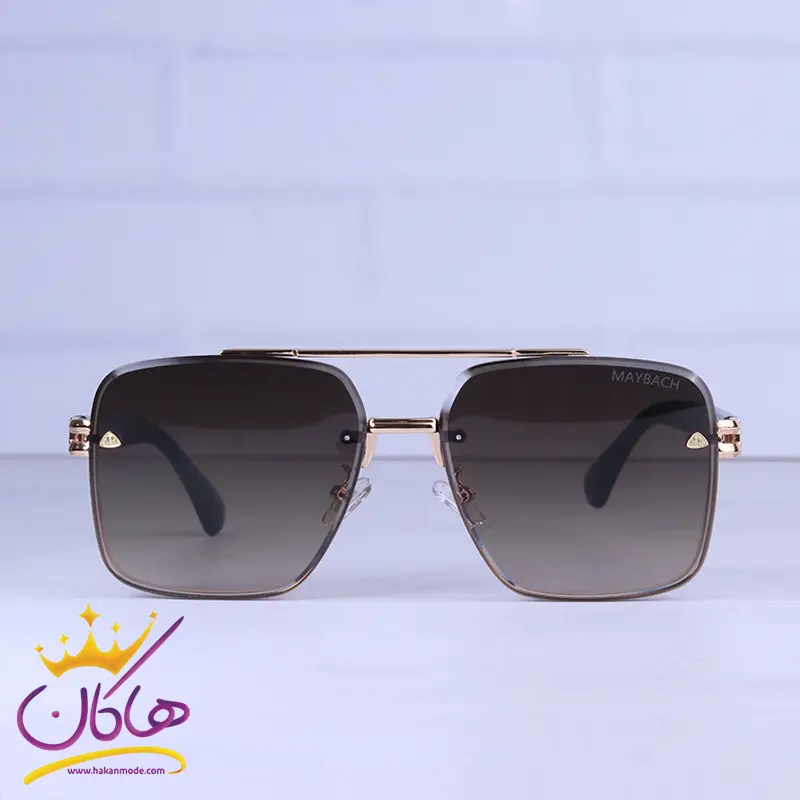 Maybach-highcopy-sunglasses-code-5G137.31.webp عینک آفتابی میباخ فریم مربع شیشه قهوه ای 5G104/3 - Image 1