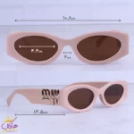 عینک آفتابی میو میو زنانه فریم صورتی بیضی LH054/1 - Image 2