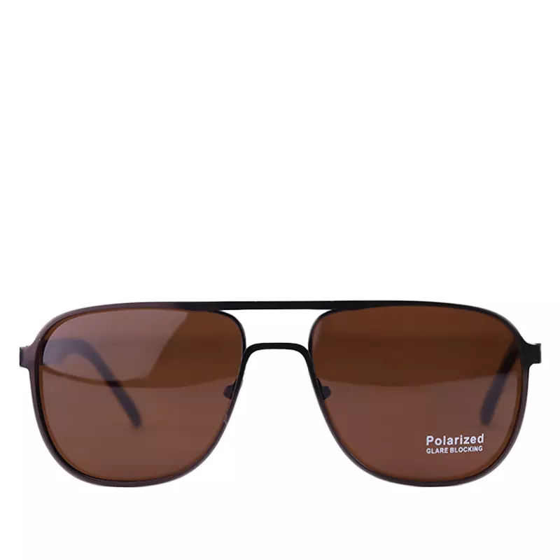NO-NAME-Sunglasses-code-7019.31.webp عینک آفتابی فریم فلزی قهوه ای پلاریزه 7019/3 - Image 1