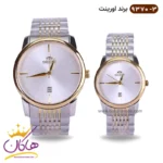 ساعت اورینت فلزی ست نقره ای طلایی کد 9370