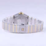 ساعت مچی امگا زنانه فلزی نقره ای طلایی صفحه مشکی 66900666/12 - Image 3