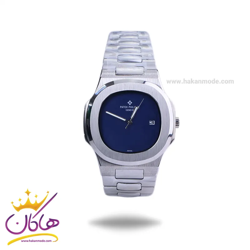 Patek-philippe-geneve-watch-code-M-8058.11.webp ساعت مچی پتک فیلیپ مردانه فلزی صفحه آبی M8058/1 - Image 1