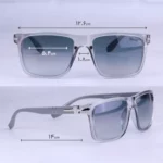 ابعاد عینک آفتابی پرسول فریم مستطیل طوسی شفاف P 03274/4