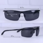 عینک آفتابی مردانه پلیس مشکی نیم فریم 8556/1 - Image 2
