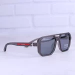 عدسی عینک آفتابی پرادا مردانه فریم خلبانی خاکستری پلاریزه 8955/4