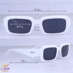 عینک آفتابی پرادا زنانه فریم مستطیل سفید 2767/1 - Image 2