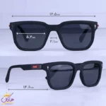 عینک آفتابی مردانه پرادا فریم مستطیل مشکی P3319/1 - Image 2