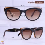 عینک آفتابی پرادا زنانه گربه ای قهوه ای pr29 - Image 2