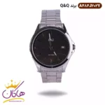 ساعت مردانه کیو اند کیو نقره ای صفحه مشکی A484J202Y