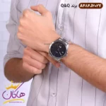 ساعت مردانه کیو اند کیو نقره ای صفحه مشکی A484J202Y - Image 4