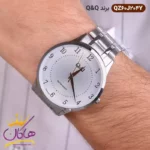 ساعت مردانه کیو اند کیو فلزی نقره ای صفحه سفید QZ60J204Y - Image 2