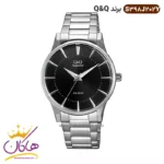 ساعت کیو اند کیو مردانه فلزی نقره ای صفحه مشکی S398J202Y