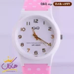 ساعت دخترانه کیو اند کیو بند صورتی خال خالیV06A/016VY - Image 2