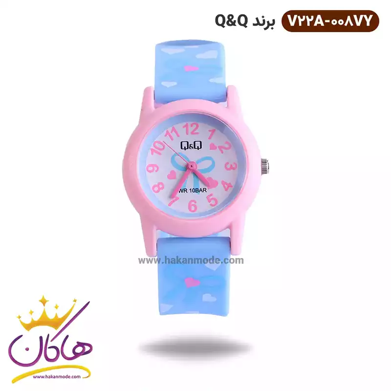 QQ-watch-code-V22A.008VY1.webp ساعت دخترانه کیو اند کیو آبی طرح پاپیون V22A-008VY - Image 1