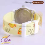 ساعت دخترانه کیو اند کیو لیمویی طرح جوجه V22A-018VY - Image 3