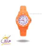 ساعت عقربه ای دخترانه کیو اند کیو بند رابر نارنجی V26A-003VY