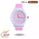 ساعت دخترانه کیو اند کیو سفید بند خال خالی VR28J032Y