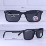 عینک آفتابی ری بن فریم مستطیل مشکی پلاریزه P 3337/1 - Image 2