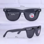 ابعاد عینک آفتابی ری بن فریم خاکستری پلاریزه RB 2140-M/5