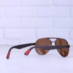 عینک آفتابی ری بن فراری فریم قهوه ای پلاریزه RB 43888/4 - Image 3