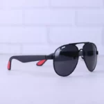 عینک آفتابی ری بن فراری مشکی پلاریزه RB 43888/1 - Image 4