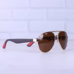 عینک آفتابی ری بن فراری عدسی قهوه ای پلاریزه RB 43888/3 - Image 4