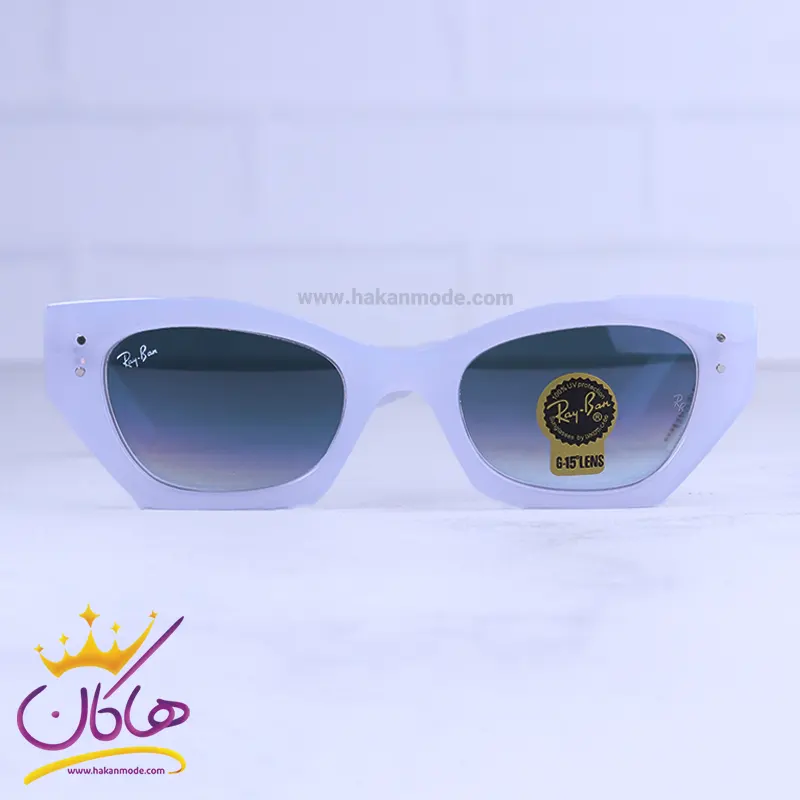 Ray-ban-highcopy-sunglasses-code-RB-4430.21.webp عینک آفتابی ری بن فریم سفید گربه ای RB 4430/2 - Image 1