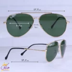 عینک آفتابی ری بن مردانه فلزی فریم خلبانی طلایی RB 1018/1 - Image 2