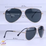 عینک آفتابی ری بن مردانه فلزی فریم طلایی خلبانی RB 1018/2 - Image 2