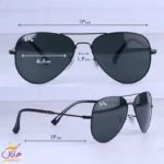 عینک آفتابی ری بن مردانه فلزی تمام مشکی خلبانی RB 3025F/1 - Image 2