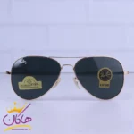 عینک آفتابی ری بن مردانه فلزی طلایی شیشه مشکی RB 3026 F/1