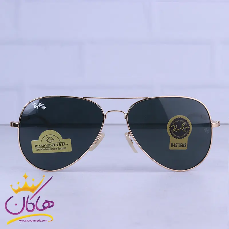 Ray-ban-highcopy-sunglasses-code-RB3026F.11.webp عینک آفتابی ری بن مردانه فلزی طلایی شیشه مشکی RB 3026 F/1 - Image 1