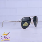 عینک آفتابی ری بن مردانه فلزی طلایی شیشه مشکی RB 3026 F/1 - Image 4