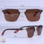 عینک آفتابی ری بن فراری مردانه فریم مربع قهوه ای RB 3697/5 - Image 2