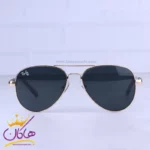 عینک آفتابی ری بن مردانه فلزی طلایی شیشه مشکی RB 4854/1