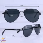عینک آفتابی ری بن مردانه فلزی تمام مشکی RB 4854/3 - Image 2