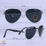 عینک آفتابی ری بن مردانه نقره ای شیشه مشکی RB 5289/1 - Image 2