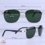 عینک آفتابی مردانه ری بن نقره ای شیشه سبز RB 5712/4 - Image 2
