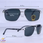 عینک آفتابی ری بن مردانه فلزی شیشه مشکی RB 9713/2 - Image 2