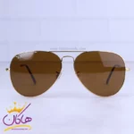 عینک آفتابی ری بن مردانه طلایی شیشه قهوه ای 3026/21