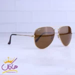 عینک آفتابی ری بن مردانه طلایی شیشه قهوه ای 3026/21 - Image 3