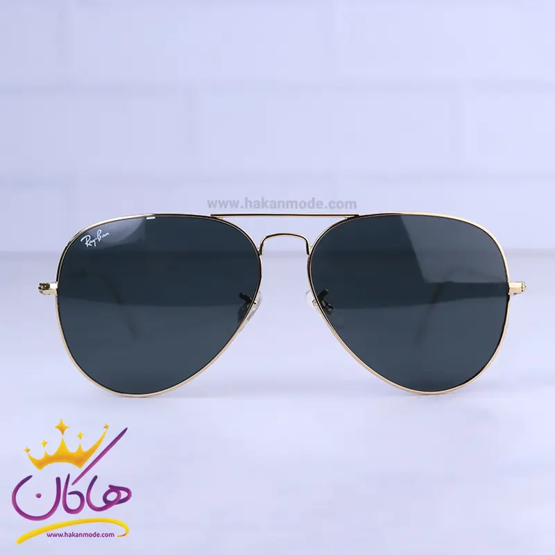 Ray-ban-sunglasses-code-3026.31.webp عینک آفتابی ری بن مردانه فریم طلایی خلبانی 3026/3 - Image 1
