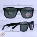 عینک آفتابی ری بن مردانه مشکی فریم مربع پلاریزه RB 4165/1 - Image 2